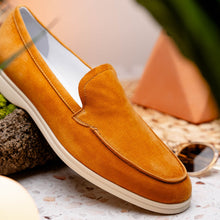 Load image into Gallery viewer, 16-621-CGN LIVORNO Sueded Italian Goatskin Loafer Cognac
