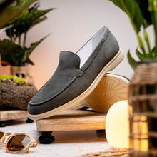 Load image into Gallery viewer, 16-621-GRY LIVORNO Sueded Italian Goatskin Loafer Grey

