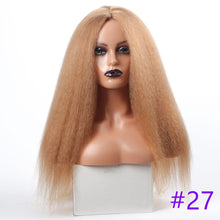 Load image into Gallery viewer, Long Kinky Straight Synthetic Wigs for Black Women Black Brown Blonde Ginger Red White Hair Afro Wigs Synthetic Hair  Wigs For Black Women Cosplay Wigs For Women
