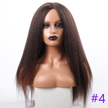 Load image into Gallery viewer, Long Kinky Straight Synthetic Wigs for Black Women Black Brown Blonde Ginger Red White Hair Afro Wigs Synthetic Hair  Wigs For Black Women Cosplay Wigs For Women
