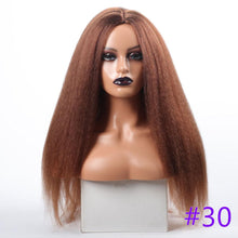 Load image into Gallery viewer, Long Kinky Straight Synthetic Wigs for Black Women Black Brown Blonde Ginger Red White Hair Afro Wigs Synthetic Hair  Wigs For Black Women Cosplay Wigs For Women
