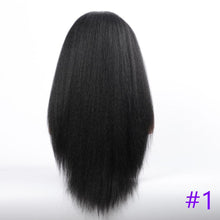 Load image into Gallery viewer, Long Kinky Straight Synthetic Wigs for Black Women Black Brown Blonde Ginger Red White Hair Afro Wigs Synthetic Hair  Wigs For Black Women Cosplay Wigs For Women
