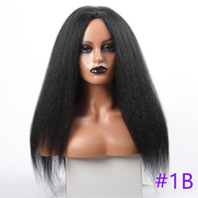 Load image into Gallery viewer, Long Kinky Straight Synthetic Wigs for Black Women Black Brown Blonde Ginger Red White Hair Afro Wigs Synthetic Hair  Wigs For Black Women Cosplay Wigs For Women
