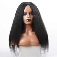Load image into Gallery viewer, Long Kinky Straight Synthetic Wigs for Black Women Black Brown Blonde Ginger Red White Hair Afro Wigs Synthetic Hair  Wigs For Black Women Cosplay Wigs For Women
