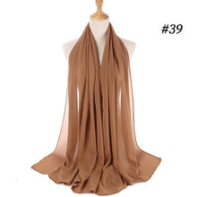 Load image into Gallery viewer, Long Lightweight Soft Solid Color Chiffon Scarfs Muslim Headscarf Hijab Scarf Shawls Wraps Hijab For Women 70*180cm
