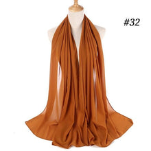 Load image into Gallery viewer, Long Lightweight Soft Solid Color Chiffon Scarfs Muslim Headscarf Hijab Scarf Shawls Wraps Hijab For Women 70*180cm
