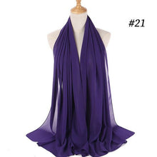 Load image into Gallery viewer, Long Lightweight Soft Solid Color Chiffon Scarfs Muslim Headscarf Hijab Scarf Shawls Wraps Hijab For Women 70*180cm
