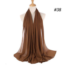Load image into Gallery viewer, Long Lightweight Soft Solid Color Chiffon Scarfs Muslim Headscarf Hijab Scarf Shawls Wraps Hijab For Women 70*180cm
