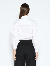 Load image into Gallery viewer, Long Puff Sleeve Button Detail Cotton Shirt
