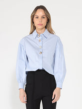 Load image into Gallery viewer, Long Puff Sleeve Button Detail Cotton Shirt
