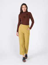 Load image into Gallery viewer, Long Sleeve Mock Neck Flower Applique Top
