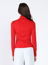 Load image into Gallery viewer, Long Sleeve Mock Neck Flower Applique Top
