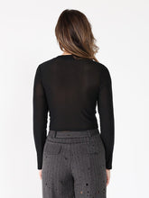 Load image into Gallery viewer, Long Sleeve Round Neck Leather Detailed Top
