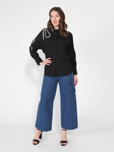 Load image into Gallery viewer, Long Sleeve Shirt Button Down Sequin Embellished

