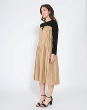 Load image into Gallery viewer, Long Sleeve Two Material Smocked Gathered Dress
