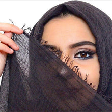 Load image into Gallery viewer, Long Soft Cotton Lightweight Crinkle Hijab Scarf Elegant Headscarf Head Wrap Islamic Head Wraps Hijab For Women 70*175cm
