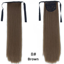 Load image into Gallery viewer, Long Straight Synthetic Hairpiece Ponytail Hair Natural Wrap Around Ponytail Chip in Hair Extensions Pony Tail Wig Synthetic Long Pony Tail Natural Black Comb In Ponytail Hair Pieces For Women
