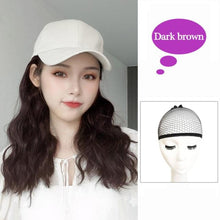 Load image into Gallery viewer, Long Synthetic Baseball Cap Hair Wig Natural Black Cap Hair Extensions Natural Corn Whisker wig Wave Wigs Hat Wig Adjustable Wigs For Black Women Cosplay Wigs For Women

