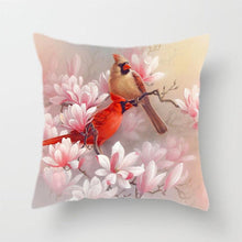 Load image into Gallery viewer, Lovely Bird Polyester Cotton Cushion Cover Bird On The Tree Accent Decorative Throw Pillow Case Hand Painted Cushion Cover Cute Bird Pillow Shells Flower Pattern Pillow Covers Decorative For Sofa Bed Living Room Luxury New Stylish Pillows 45x45cm
