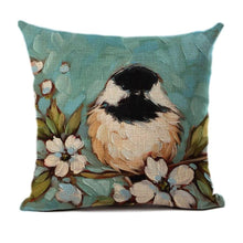 Load image into Gallery viewer, Lovely Bird Polyester Cotton Cushion Cover Bird On The Tree Accent Decorative Throw Pillow Case Hand Painted Cushion Cover Cute Bird Pillow Shells Flower Pattern Pillow Covers Decorative For Sofa Bed Living Room Luxury New Stylish Pillows 45x45cm
