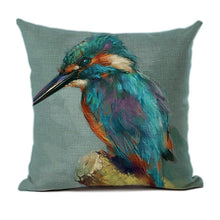 Load image into Gallery viewer, Lovely Bird Polyester Cotton Cushion Cover Bird On The Tree Accent Decorative Throw Pillow Case Hand Painted Cushion Cover Cute Bird Pillow Shells Flower Pattern Pillow Covers Decorative For Sofa Bed Living Room Luxury New Stylish Pillows 45x45cm
