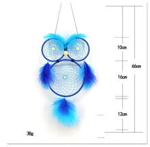 Load image into Gallery viewer, Lovely Owl Dream Catcher Wall Hanging Ornament Large Handmade Perfect Gift Design Dreamcatcher Decoration For Kids' Bedroom Dorm Nursery Chic Ornament Craft  Eyes Can Be Glowed In Darkness

