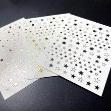 Load image into Gallery viewer, Lovely Stars Geometry 3D Nails Art Sticker Gold Silver Rose gold Ornaments self-Adhesive Sliders Manicure Accessories Decoration for Women Girls Art Stickers Decal Decoration Metallic Curve Strip Line Nail
