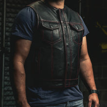 Load image into Gallery viewer, Lowside Men's Perforated Motorcycle Leather Vest
