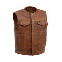 Load image into Gallery viewer, Lowside Men's Perforated Motorcycle Leather Vest
