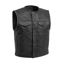 Load image into Gallery viewer, Lowside Men's Perforated Motorcycle Leather Vest
