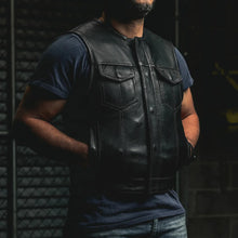 Load image into Gallery viewer, Lowside Men's Perforated Motorcycle Leather Vest
