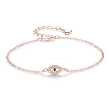 Load image into Gallery viewer, Lucky Eye Bracelet Sterling Silver Bracelets For Women Luxury Adjustable Eye Shaped Bracelet Cubic Zirconia Elegant Pendant Necklace Dainty Jewelry
