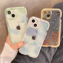 Load image into Gallery viewer, Luminous Art Abstract Phone Case For iPhone 13 12 11 Pro Max Transparent Silicone Shockproof Bumper Cover  Floral Girly Transparent Phone Case Glow In Dark iphone case
