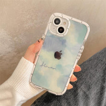 Load image into Gallery viewer, Luminous Art Abstract Phone Case For iPhone 13 12 11 Pro Max Transparent Silicone Shockproof Bumper Cover  Floral Girly Transparent Phone Case Glow In Dark iphone case
