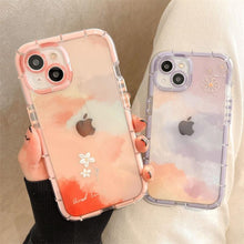 Load image into Gallery viewer, Luminous Art Abstract Phone Case For iPhone 13 12 11 Pro Max Transparent Silicone Shockproof Bumper Cover  Floral Girly Transparent Phone Case Glow In Dark iphone case
