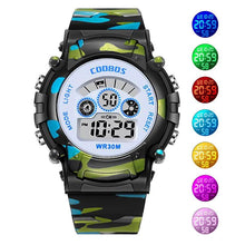 Load image into Gallery viewer, Luminous Camouflage Kids Watches LED Colorful Flash Digital Waterproof Alarm Date Week Digital Sport Watch For Boys Girls Kid Waterproof Electronic Multi Function Casual Outdoor Watches
