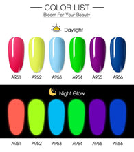 Load image into Gallery viewer, Luminous Nail Gel Polish Neon Hybrid Varnish Manicure Permanent UV Reflective Nail Polish Gel For Women and Ladies in Modern New Fashion Design
