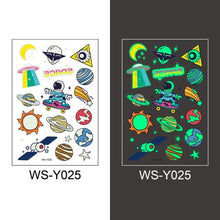 Load image into Gallery viewer, Luminous Tattoo Stickers Temporary Animal Tattoos Glow Paste on Face Arm Leg Fluorescent Waterproof Fake Tattoo For Kids Girls

