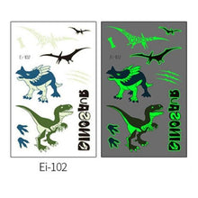 Load image into Gallery viewer, Luminous Tattoo Stickers Temporary Animal Tattoos Glow Paste on Face Arm Leg Fluorescent Waterproof Fake Tattoo For Kids Girls
