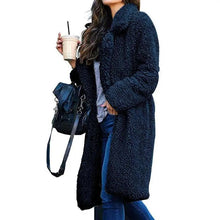 Load image into Gallery viewer, Luxurious Autumn Winter Jacket Female Coat Solid Color Fleece Coats Casual Outerwear Warm Soft Cardigan Fur Jackets For Female Clothes
