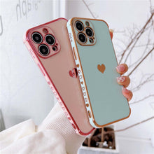 Load image into Gallery viewer, Luxurious Heart Soft Anti-Scratch Full Lens Protection Silicone Girls Shockproof Phone Case for iPhone Phone Case For iPhone 14 13 12 Pro 12Mini Soft Women Elegant Love Heart Shockproof Bumper Phone Case

