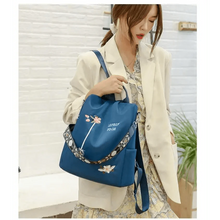 Load image into Gallery viewer, Cloth Backpack Female Embroidery Backpack Bag Nylon Anti-Theft Waterproof Women's Backpack Fashionable Anti-theft Women Backpacks Nice Print School Bag High Quality Large Capacity Backpack (
