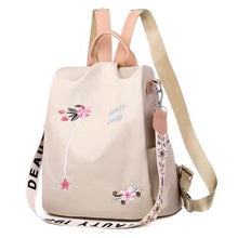 Load image into Gallery viewer, Cloth Backpack Female Embroidery Backpack Bag Nylon Anti-Theft Waterproof Women's Backpack Fashionable Anti-theft Women Backpacks Nice Print School Bag High Quality Large Capacity Backpack (
