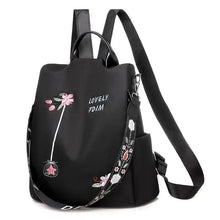 Load image into Gallery viewer, Cloth Backpack Female Embroidery Backpack Bag Nylon Anti-Theft Waterproof Women's Backpack Fashionable Anti-theft Women Backpacks Nice Print School Bag High Quality Large Capacity Backpack (

