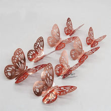 Load image into Gallery viewer, Luxury 3D Wall Stunning 12Pcs 4D Hollow Butterfly Wall Sticker Home Decoration Wall Stickers wedding Party Wedding Decors Butterfly Kids Room Decors
