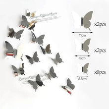 Load image into Gallery viewer, Luxury 3D Wall Stunning 12Pcs 4D Hollow Butterfly Wall Sticker Home Decoration Wall Stickers wedding Party Wedding Decors Butterfly Kids Room Decors
