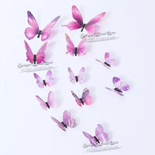 Load image into Gallery viewer, Luxury 3D Wall Stunning 12Pcs 4D Hollow Butterfly Wall Sticker Home Decoration Wall Stickers wedding Party Wedding Decors Butterfly Kids Room Decors

