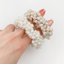Load image into Gallery viewer, Luxury Big Elegant White Pearl Hair Ties Beads Girls Scrunchies Rubber Bands Ponytail Holders Hair Accessories Elastic Hair Band Ponytail Holder Accessories for Women
