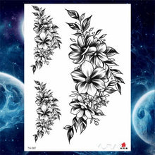 Load image into Gallery viewer, Luxury Big Tattoo Stickers Butterfly Body Arm Leg Tattoos Temporary Black Flower Rose Tattoos For Women's Adults
