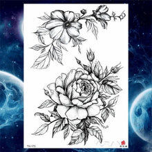 Load image into Gallery viewer, Luxury Big Tattoo Stickers Butterfly Body Arm Leg Tattoos Temporary Black Flower Rose Tattoos For Women's Adults
